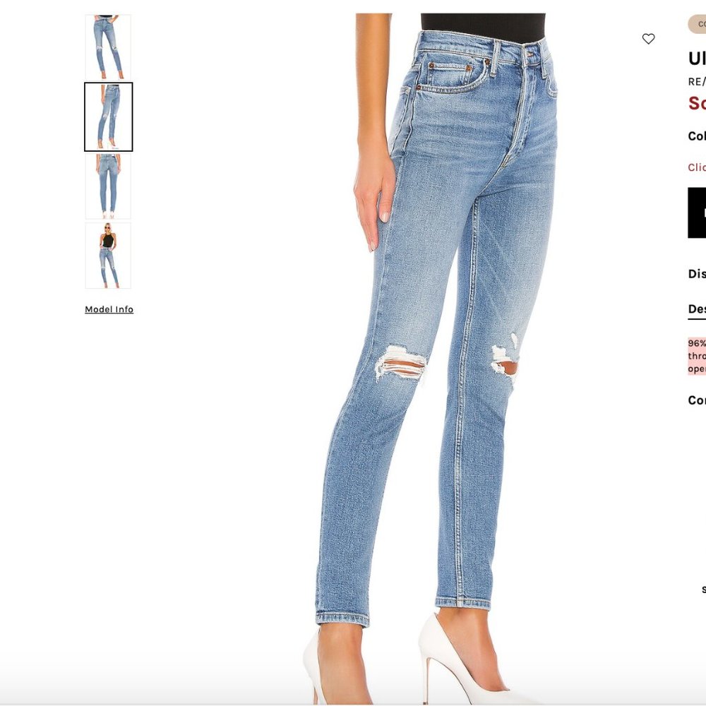🔥Sales - Re/Done Ultra High Rise Skinny Jeans in Fade Away - Size 27